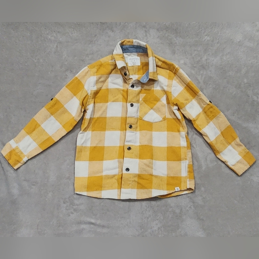 Sovereign Code Mustard and Cream Plaid Kids Shirt